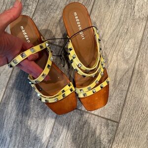 Madden Girl Yellow Studded Sandals